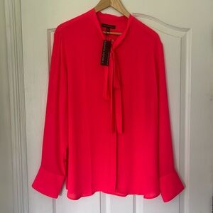 Banana Republic Long sleeve, Collarless button-up with tie